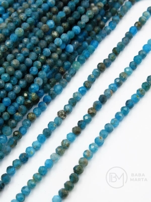 Mărgele de apatită ~3mm gaură fațetată 0.6mm ~125 bucăți 353285