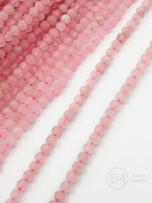 Mărgele de cuarț roz ~3.5mm fațetate ~110 bucăți 353287
