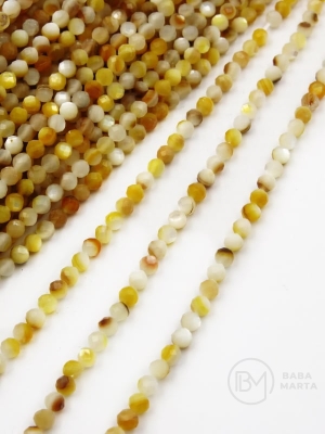 Mărgele din sidef ~3mm fațetate ~115 buc 353288
