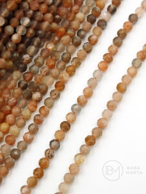 Bilă Sunstone maro lăptos ~3mm ~125 buc 353290