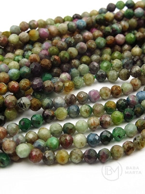 Corindon, Ruby and Sapphire ~ bilă fațetă de 3 mm 39 cm ~ 120 pieces 1 șir 353355