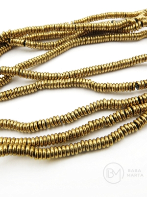 Disc de hematit 3x1mm culoare aurie 40cm ~380 bucăți 1 șir 353371