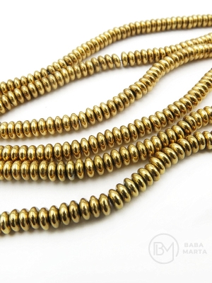 Disc de hematit 4x2mm culoare aurie 40cm ~210 bucăți 1 șir 353372