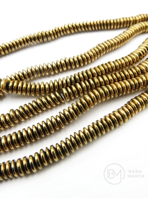 Disc de hematit 4x1.5mm culoare aurie 40cm ~280 bucăți 1 fir 353373