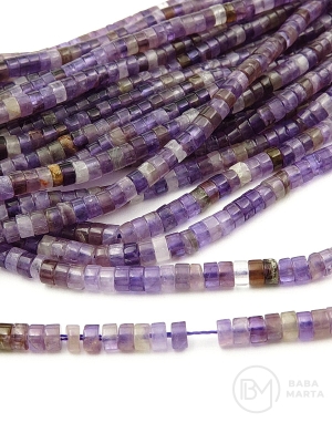 Ametist cilindric 4x2.5mm ~160 bucăți 38cm 1 bucată 353390