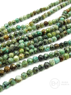 Mărgele africane turcoaz fațetate 4mm gaură 0.5mm ~93 pieces 38cm 1 șir 353456