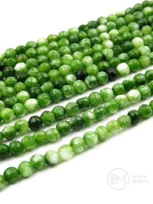 Bilă fațetată de jadeit 4~4.5mm ~87 bucăți 37cm 1 șir