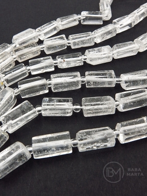 Cilindru din cristal de stâncă 8,5~11x5,5~6,5mm cu mărgele de sticlă 3mm gaură 1mm ~15 bucăți 19cm 1 șir 353479