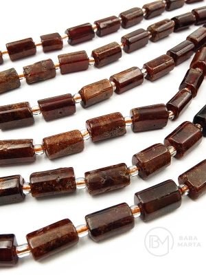 Cilindru de granat 8,5~11x5,5~6,5mm cu mărgele de vitola 3mm gaură 1mm ~15 pieces 19cm 1 şir 353481