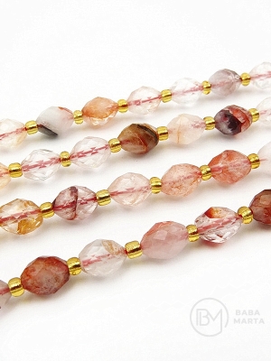 Cuarț natural 8~9x6~7mm ~37 bucăți 38cm 1 șir 353494
