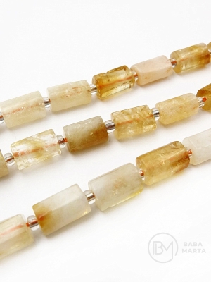 Cilindru citrin natural 8,5~11x5,5~6,5mm ~15 buc 19cm 1 șir 353495