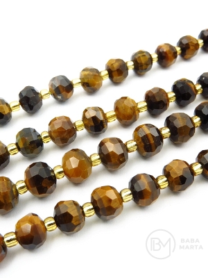 Ochi de tigru natural 8~8.5x6.5~7mm ~45 bucăți 39cm 1 șir 353497