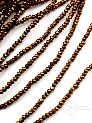 Disc de hematite 2x1.5mm facetat color bronz gaură 0.5mm 40cm ~280buc 1 şir 353530