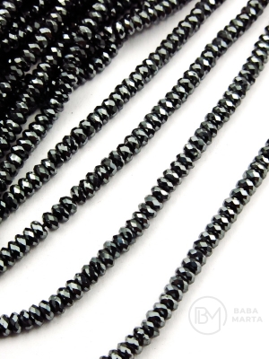 Disc de hematite 3x1.6mm gaură fațetă 0.7mm 40cm ~250 buc 1 șir 353531