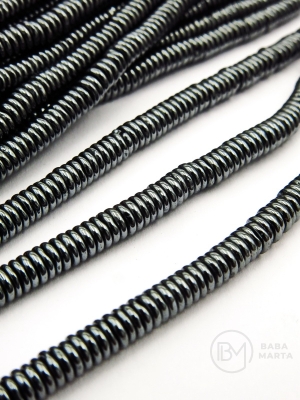 Hematit 4x1mm disc gaură 0.8mm 40cm ~350 buc 1 brad 353541