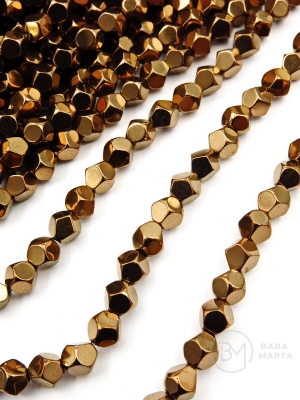 Hematit 6mm fațetat culoare bronz gaură 1.5mm 40cm ~67buc 1 brad 353595