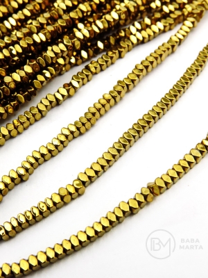 Hematit auriu 2x1.2mm gaură 0.8mm 40cm ~310 buc 1 brad 353619