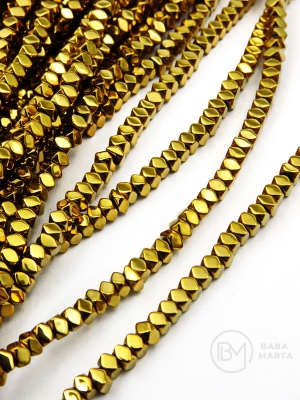 Hematit auriu 3x2mm gaură 1mm 40cm ~190 buc 1 brad 353624