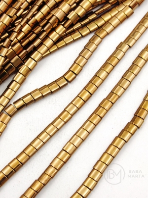 Hematit 4x3x2mm culoare bronz gaură 0.7mm 40cm ~85buc 1 brad 353630