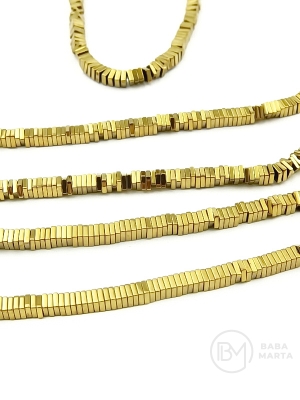 Hematit pătrat 3x3x1mm ~40cm ~400 bucăți 1 brad 353674