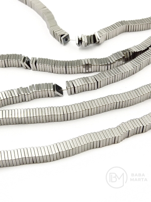 Hematit pătrat 4x4x1mm ~40cm ~400 bucăți 1 fir 353675