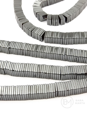Hematit pătrat 6x6x1mm ~40cm ~370 bucăți 1 fir 353677