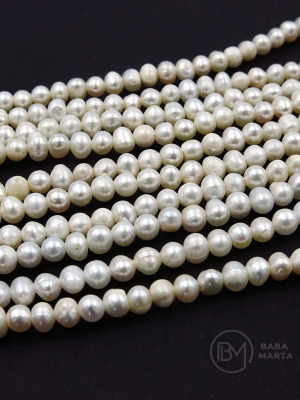 Perlă naturală ~4x~3.5mm ~35cm ~100 buc 1 bucată 355002