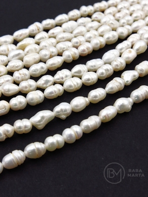 Perlă naturală ~5x~6mm ~35cm ~56 buc 1 bucată 355005