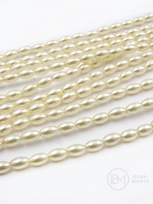 Perlă Majorca 6x3mm ecru 40cm ~67 buc 1 șir 355087