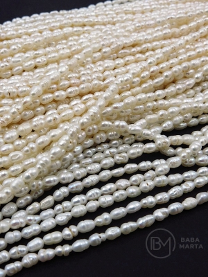 Perlă ~4.6x~2.8mm naturală ~35cm ~76buc 1 șir 355106
