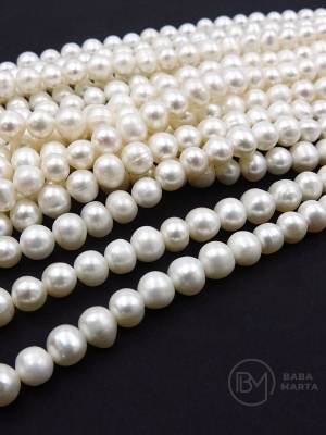 Perlă ~6.4x~7mm naturală ~36cm ~56buc 1 șir 355109