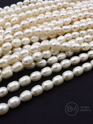 Perlă ~8.1x~6mm naturală ~34cm ~42buc 1 șir 355110