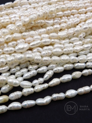 Perlă ~7.7x~4.3mm naturală ~34cm ~44buc 1 șir 355130