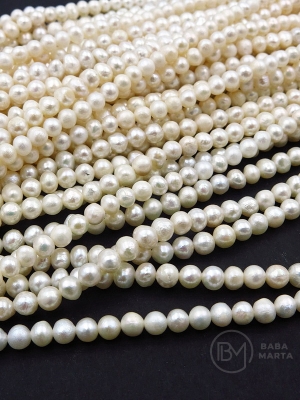 Perlă ~4.x~4.2mm naturală ~34cm ~84buc 1 șir 355131