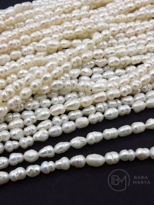 Perlă ~6x~4mm naturală ~34cm ~57buc 1 șir 355210