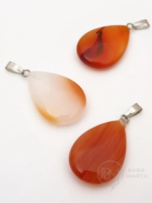 Pandantiv cu picături 25x17mm Carneol 355331