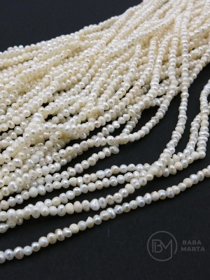 Perlă naturală ~2.4x~3mm albă ~34cm ~150 buc 1 șir 355406