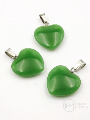Pandantiv inimă 20x20mm Aventurină verde 355443