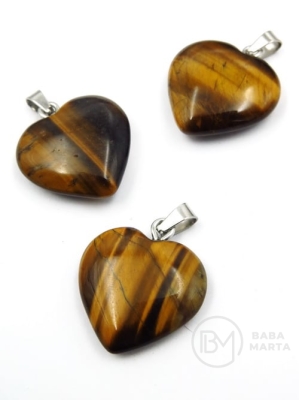 Pandantiv inimă 20x20mm Ochi de tigru 355682