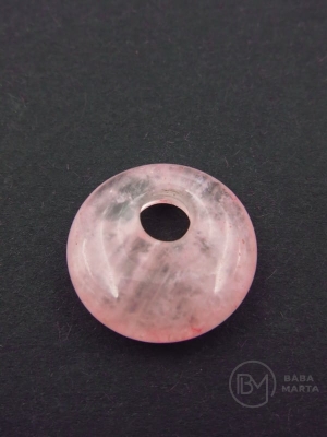 Disc pandantiv 18x6mm cuarț roz gaură 5mm 355760