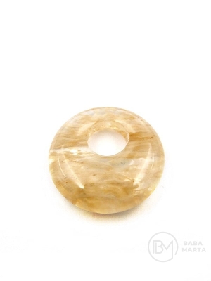 Disc pandantiv 18x6mm cuarț rutil gaură 5mm 355764