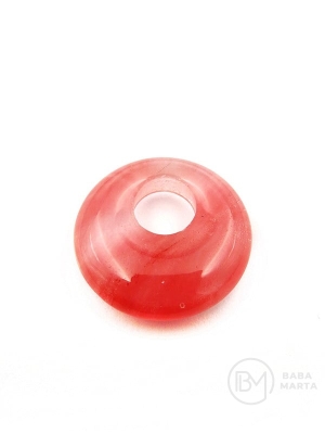 Disc pandantiv 18x6mm cuarț cireș gaură 5mm 355765