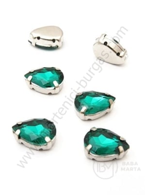 Placă de sticlă (cristal) 10x14mm verde în cutie metalică 1 pachet 2 buc 151647