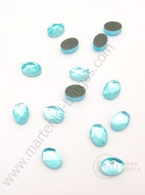 Sticla ovala 6x8mm albastru pentru lipici fierbinti 1 pachet 20 buc 151401