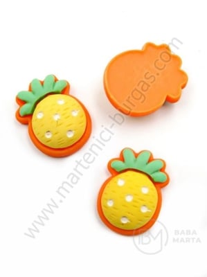 Figurină ananas din rășină 22x17x8mm pentru lipit 1 pack 4 pieces 336005