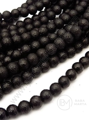 Șir de perle 8mm glass neagră brută ~80cm ~105 pieces 341069