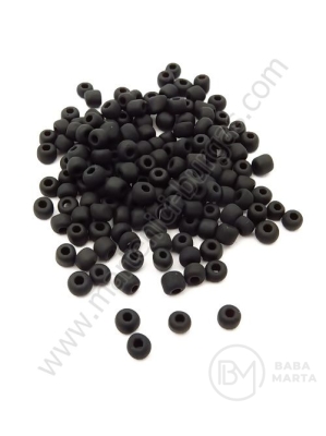 Mărgele de sticlă 3,6~4,0 mm, calitate neagră mată, 1 pachet 40 g ~460 buc 331659