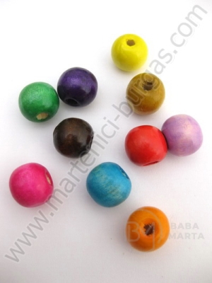 Bilă de lemn 12x11mm Mix 1 pachet 40g ~72 buc 321345