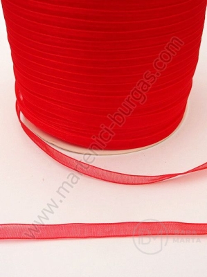 Panglică organza ~7mm roșu 10 metri 451585
