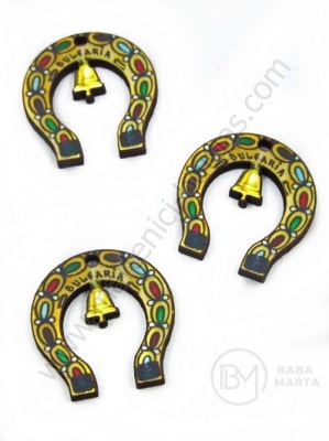Figurină din lemn potcoavă 24x24x2.5mm cu orifice de 2mm 1 paquet 10 pcs 182557